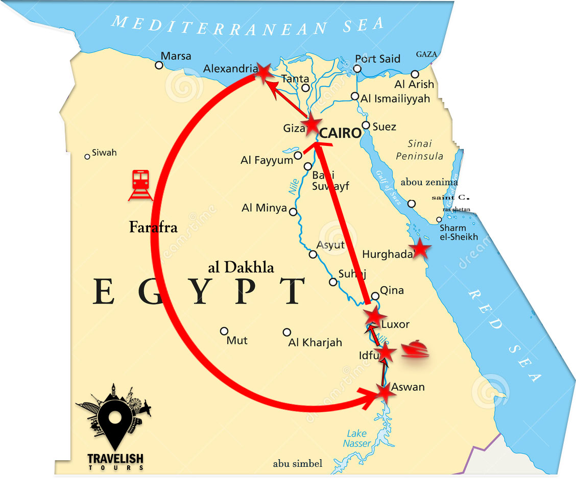 travel time from alexandria to cairo